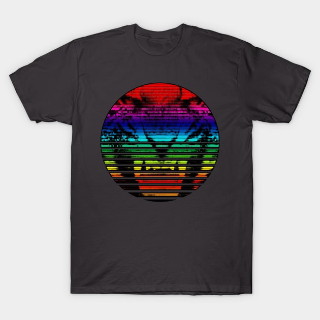 Rainbow Retro Sun T-Shirt by PoizonBrand